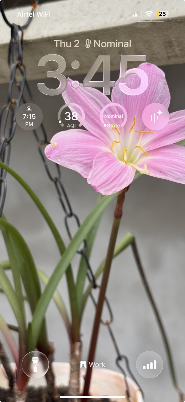 Sabja Lock Screen widget showing Thermal State at a glance